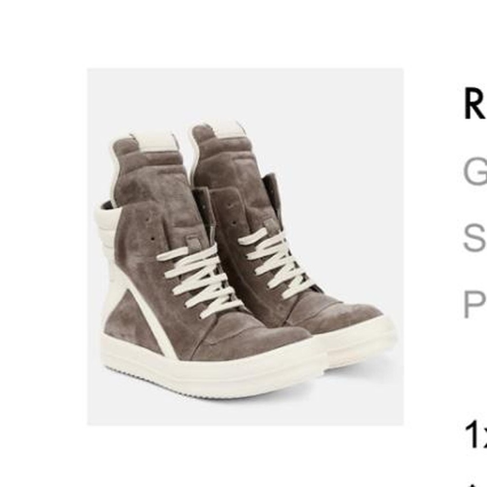 Rick Owens High-Top Sneakers - Gray and White